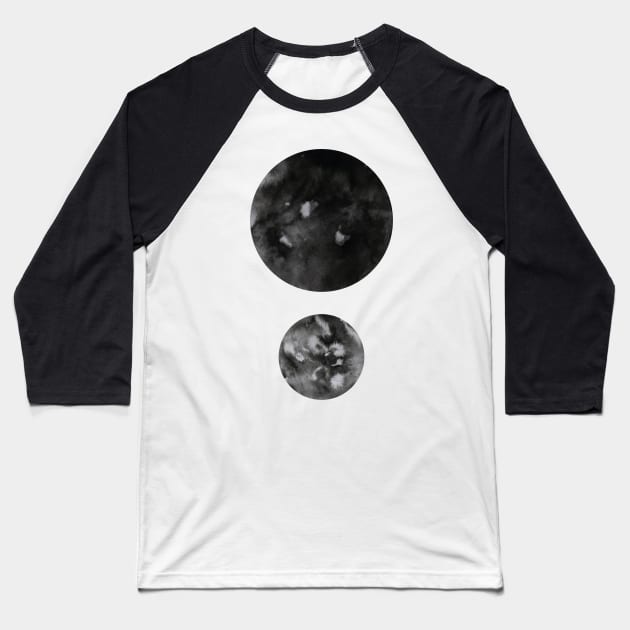 Black Minimal Dots Abstract Pattern. Baseball T-Shirt by MinimalArchives